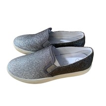 Jessica Simpson Womens Size 6 M Ombre Silver Sparkle Glitter slip On Flat Sneake - $24.74