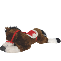 Toys R Us Brown Plush Horse Pony Red Saddle Stuffed Animal 2011 25&quot; - £35.19 GBP
