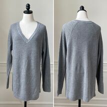 Torrid Vneck Ribbed Tunic Sweater Grey Side Zip 1 1X  - $21.60