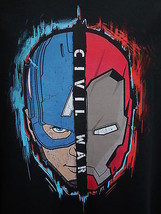 Disney Store Civil War L Short Sleeved T-Shirt Captain America Ironman Black NEW - £14.05 GBP