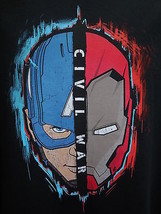 Disney Store Civil War L Short Sleeved T-Shirt Captain America Ironman Black NEW - £13.51 GBP