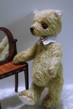 Artistic teddy bear/Collectible teddy bear yellow/German mohair/Soft Sculpture B - £146.28 GBP