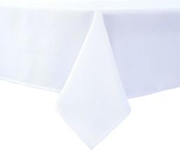 Textured Fabric Tablecloth 60 X 84 Inches Rectangular White Water Resistant Tabl - £19.75 GBP