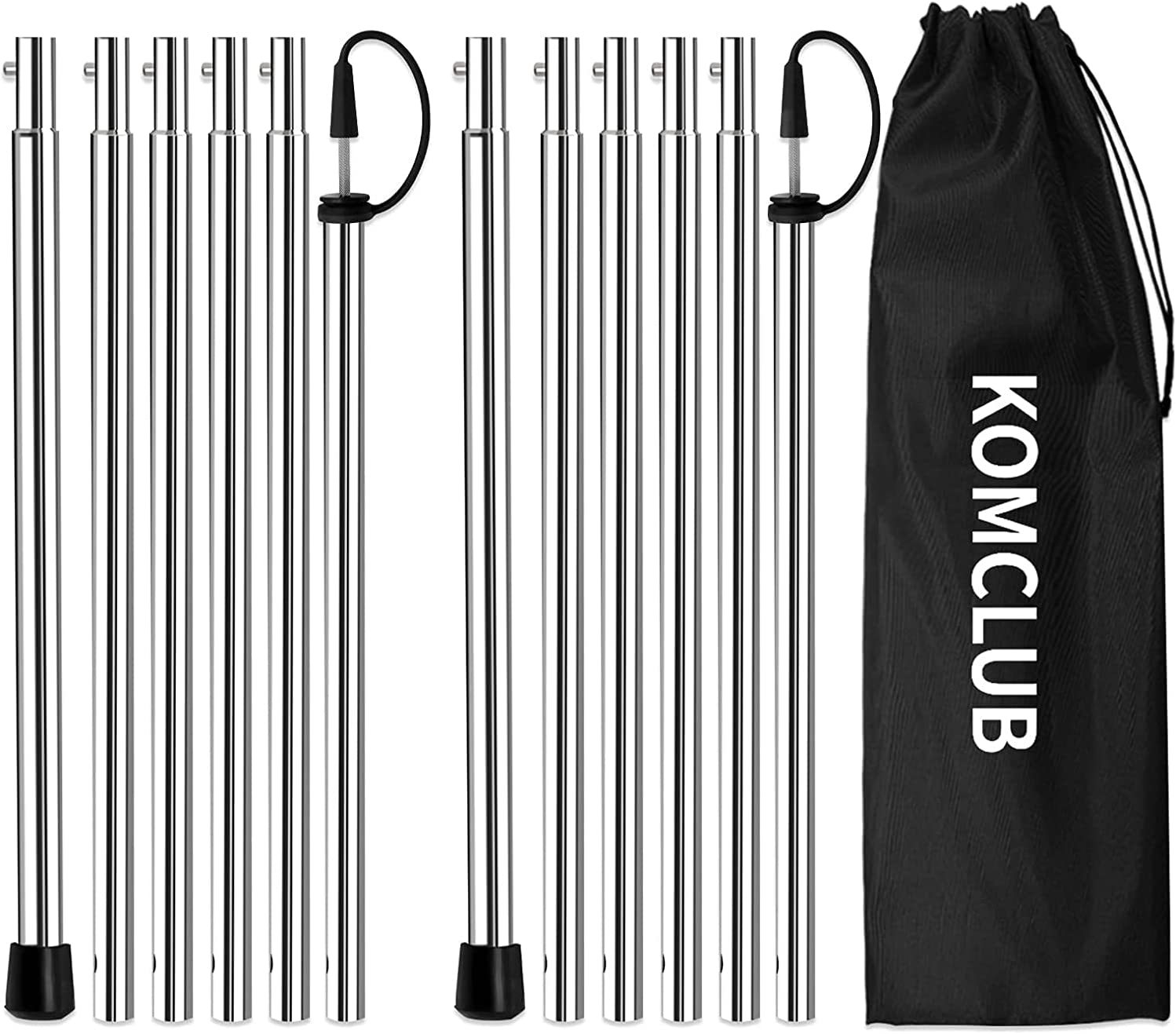KOMCLUB Adjustable Tarp Poles 94.5&quot; Camping Poles Stainless Steel Lightw... - $36.99