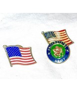 LAPEL PINS USA FLAG  AND US ARMY    Patriotic VINTAGE - $357.12 MXN