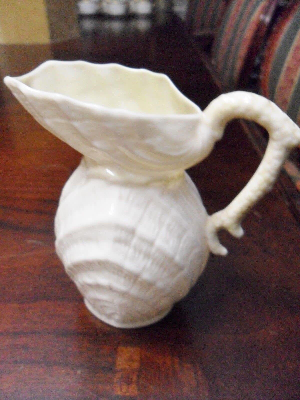 BELLEEK Double Shell Creamer, cob Luster Inside, Gorgeous, 4 1/2&quot; Tall[b... - $38.21