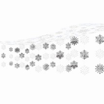 Let It Snow Plastic &amp; Foil Hanging Ceiling Decoration Snowflakes White S... - £10.71 GBP