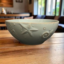 Thomson Pottery 4-Cereal Bowls CAPE COD Blue Embossed Seashells Soup Cups - £35.05 GBP