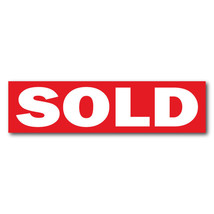 SOLD Real Estate Sign Stickers 11.5&quot; x 3&quot; Weatherproof Vinyl, Red, Pack ... - £55.94 GBP