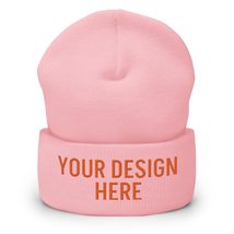 Custom Personalized Cuffed Beanie - Embroidered Winter Hat with Custom Name, Log - $33.27