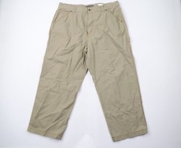 Vintage Timberland Mens 40x30 Faded Classic Logo Baggy Wide Leg Pants Beige - £46.65 GBP