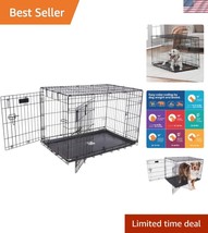 Durable 36&quot; Medium Dog Crate with Safety Features and Growing Space Adju... - $77.49