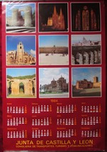 Original Poster Spain Castile and Leon Calendar 1984 Churchs Squares Cas... - £26.01 GBP