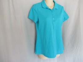 Croft &amp; Barrow  top The Classic Polo  shirt Small blue cap sleeves cotto... - $13.67