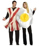Bacon Fried Egg Adult Couples Costume Food Breakfast Funny Halloween GC7096 - £59.31 GBP
