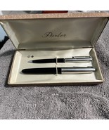 Vintage Parker Fountain Pen And Ballpoint Pen In Case - $1,908.54 MXN