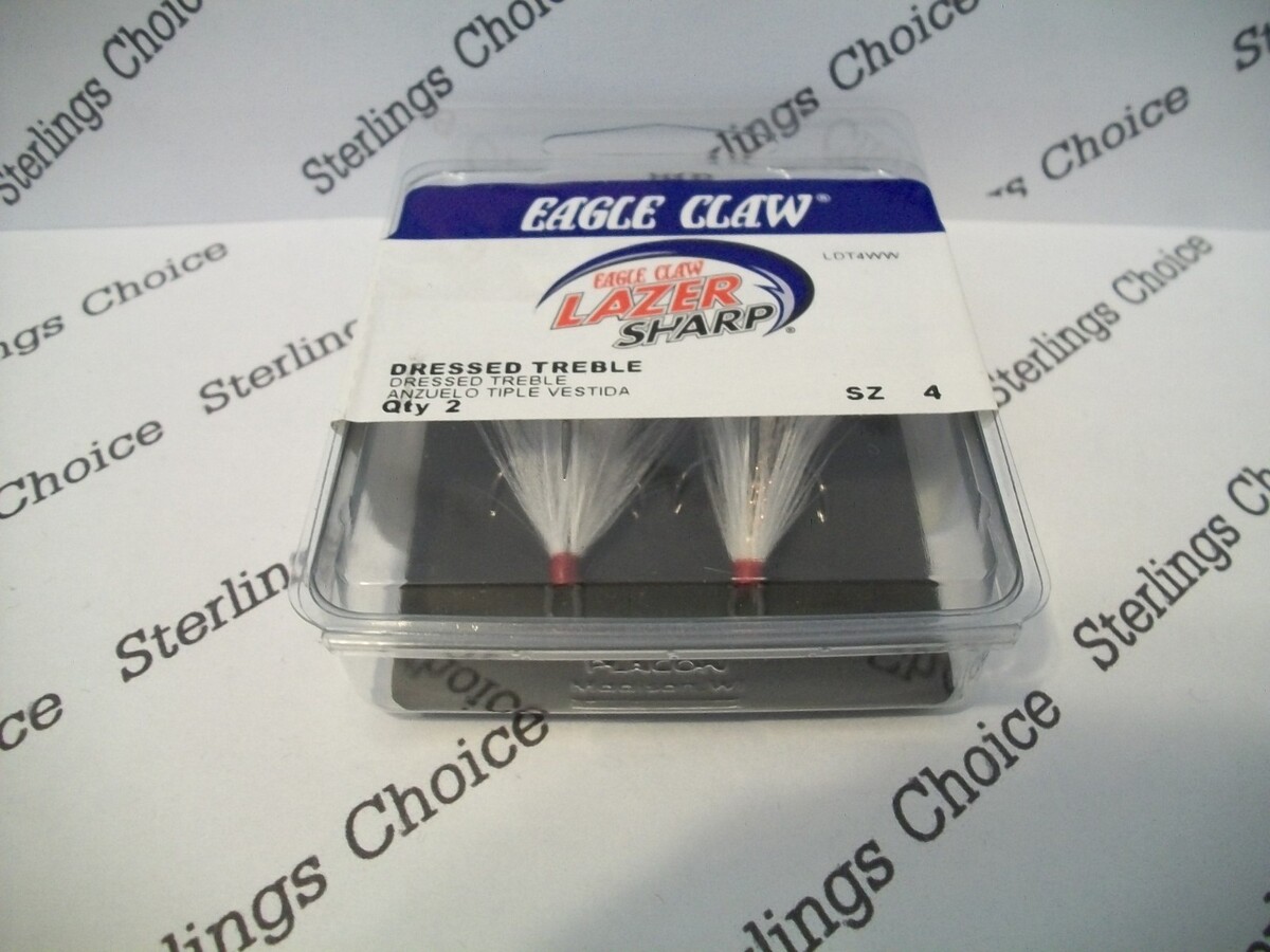 Eagle Claw Lazer Sharp Dressed Treble Size 4 - $7.92