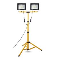 Work Light with Stand 10000 Lumen LED Light 100W Dual Head with 14FT Pow... - $70.72