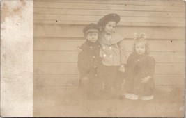 RPPC Darling Victorian Children Outdoor Portrait Photo Postcard H29 - $8.95