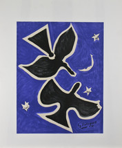 &quot; Uccello IN Blu &quot; Di Georges Braque Originale Litografia Poster 71.1cmx58.4cm - £292.23 GBP