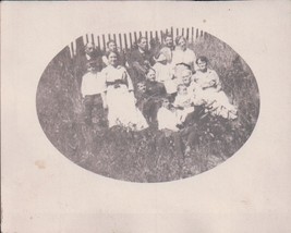 A Family Gathering In The Field Late 1800’s Snapshot - £5.47 GBP