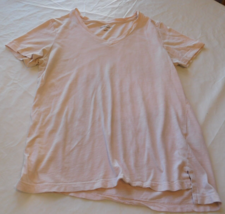 Eddie Bauer Women&#39;s Short Sleeve V Neck T Shirt Size S small Pink GUC - £10.16 GBP