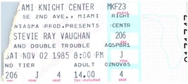 Vintage Stevie Ray Vaughn Ticket Stub November 2 1985 Miami Florida - £35.29 GBP