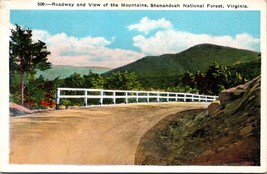 Roadway and View of Mountains Shenandoah National Park VA UNP WB Postcard L9 - £3.23 GBP