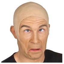 Adult Mens White Chemist Halloween Costume Funny Bald Man Cap Wig Accessory - £14.20 GBP