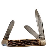 Colonial Pocket Knife 3 Blade Prov. USA  Faux Bone Handle - $187.21 MXN