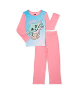 Star Wars The Mandalorian Baby Yoda Girls Top &amp; Pants Pajama Set Pink Si... - €17,10 EUR