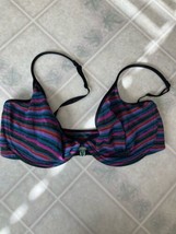 Victoria&#39;s Secret 36D Sexy Underwire Striped Demi Gem EnCrusted “V” Fron... - $26.96