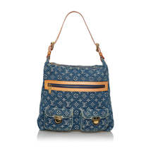 Louis Vuitton Monogram Denim Baggy GM Shoulder Bag Blue Leather - £1,958.32 GBP