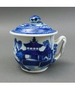 Antique Chinese Export Canton Blue &amp; White Porcelain Custard Cup Pot de ... - £158.02 GBP