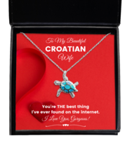 Necklace Birthday Present For Croatian Wife - Jewelry Turtle Pendant Gifts  - £39.83 GBP