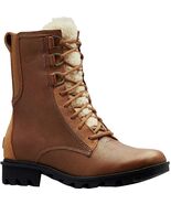 Sorel Phoenix Lace Shearling Boot in Camel Brown Leather, Sz 9.5, New! - $49.49