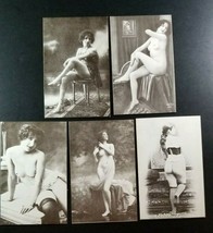 Lot Of Five Nude Photograph Postcards Antique Risque French Girls Blank Back 4 - £10.60 GBP