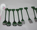 11 Piece Hello Kitty My Melody Heart Handle Metal Spoons Fork Utensils - $49.49