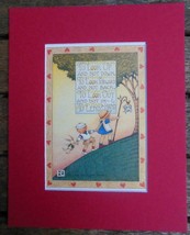 Mary Engelbreit Print Matted 8 x 10&quot; &quot;To Look Up and Not Down&quot; Boy and Girl - £10.19 GBP