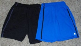 Boys Athletic Shorts 2 Pair Fila Sport Elastic Waist Drawstring Blue Bla... - $8.42