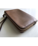 Coach Signature Double Corner Zip Leather Wallet Brown/saddle F87590 - $44.15