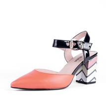 SOPHITINA Pumps Women Shoes Square Heels Handmade Design Leather Striped Elegant - £82.65 GBP