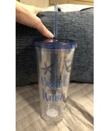 NEW LIFE&#39;S A BEACH ENJOY THE WAVES  tumbler with a straw 16OZ - £11.86 GBP