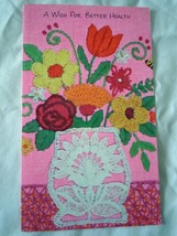 Vintage A Wish For Better Health Floral Mod Card 1960s - $2.99