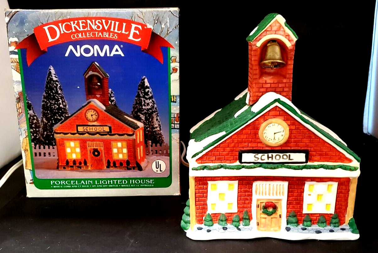 Dickensville Collectables Noma Porcelain Lighted School House - $24.74