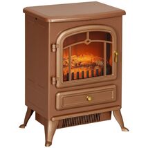 HOMCOM 22in Electric Fireplace Heater Stove LED Flames Dark Brown - $137.99