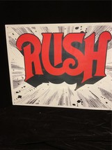 Rock Sign Rush 1974 Debut Album Cover Red Logo 16x12.5&quot; Steel Sign - £19.55 GBP