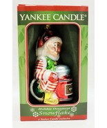 VINTAGE Yankee Candle Glass Snowflake Christmas Tree Ornament - £15.57 GBP