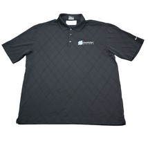 Nike Golf Shirt Mens L Black Dri Fit Chest Button Short Sleeve Collared Top - $25.72