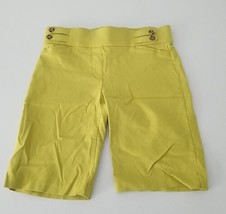 89th + Madison Women&#39;s Lime Green Pull On Stretch Bermuda Shorts Size Small - £6.70 GBP